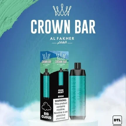 ALFAKHER CROWN BAR GUM MINT – 8000 PUFFS